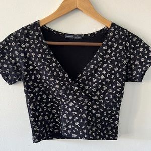 Brandy Melville Navy Floral Amara Top